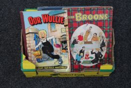 A box of twelve 20th century Broons & Oor Wullie annuals