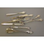 A group of silver including glove stretchers,