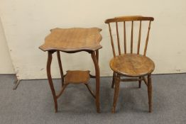 An Ibex chair and an Edwardian occasional table