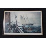 A framed Joseph Purcell sailing print,