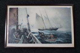 A framed Joseph Purcell sailing print,