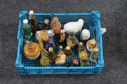 A crate of whiskey and other liqueur miniatures