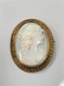 A very fine quality Victorian cameo brooch in gold frame