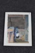 Donald James White : Man at Work in Factory, watercolour, signed, dated Dec '63, 42 cm x 31 cm,