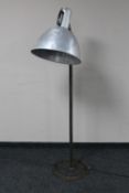 An industrial style floor lamp