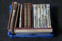 A box of set of P J Wodehouse volumes in slip covers,