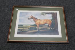 A framed print - Red Rum from the original painting by David French