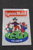 A 20th century Lions Made tin ice cream advertising sign