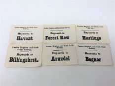 Six Victorian train tickets for the London,