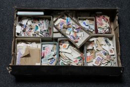A box of antique and later loose stamps