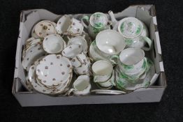 A box of two antique English china tea services