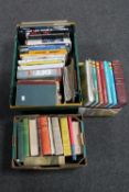 A crate and two boxes of books - local, Haynes manuals,