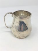 A silver mug,