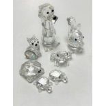 Seven Swarovski crystal figures of animals