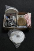 A box of castors, hardware,