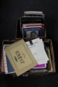 Two boxes of sheet music and music books