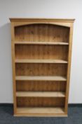 A set of pine open bookshelves