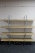 A set of Ikea open bookshelves