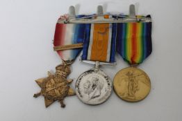 A WWI medal trio named to Pte. and later Sgt. H.H.