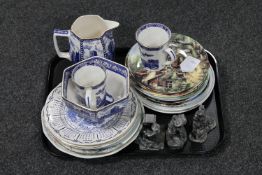 A tray of Ringtons china collector's plates,