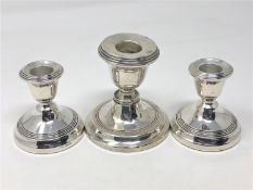 A silver dwarf candlestick, height 7.