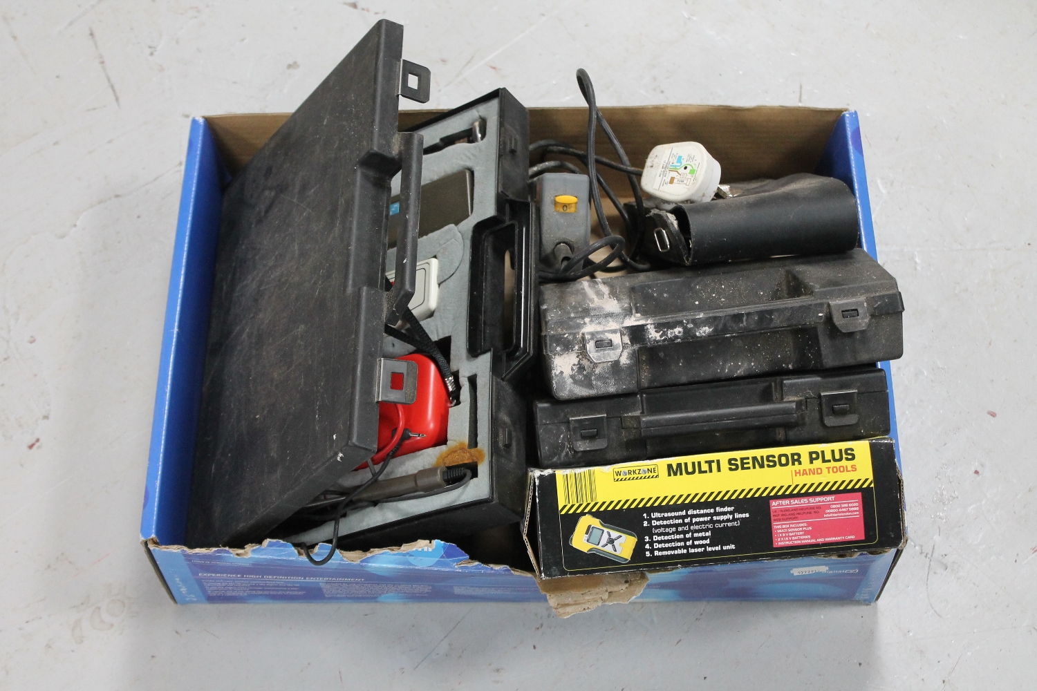 A box of electrical testing kits