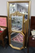 Four gilt framed mirrors