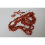 A collection of coral jewellery