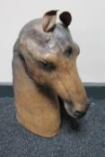 A leather horses head