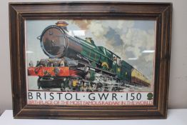 A pine framed print - Bristol GWR 150 Birthplace of the Most Famous Railway in the World