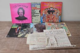 A box of vinyl LP's - Jimmy Hendrix, Beatles,