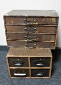Two early twentieth century four drawer desk topped chests