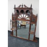 A late Victorian mahogany overmantel mirror