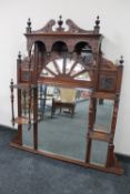 A late Victorian mahogany overmantel mirror