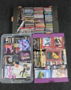 Three boxes of DVD's and CD's