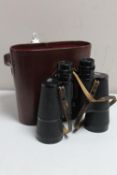 A pair of leather cased Carl Zeiss binoculars