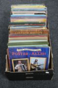 A box of LP records and box sets; country including Jim Reeves,