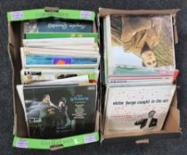 Two boxes of LP's to include easy listening, Tom Jones,