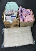Two boxes of various bedding