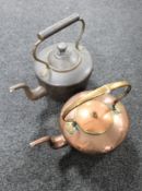 Two Victorian copper kettles