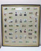 A set of framed cigarette cards - Horse racing