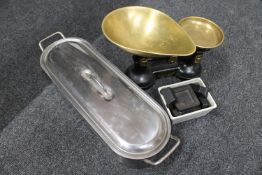 A set of Viking cast metal kitchen scales,