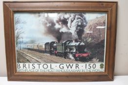 A pine framed print - Bristol GWR 150 Birthplace of the Most Famous Railway in the World