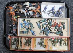 A tray of mid twentieth century hand painted lead figures,