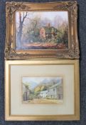 A late nineteenth century gilt framed watercolour,