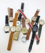 Ten various gent's wristwatches including Accurist, Timex, Roamer etc,