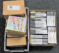 A box of Playstation 2 games and a further box of boxed children's 'Smarty Genes' educational games