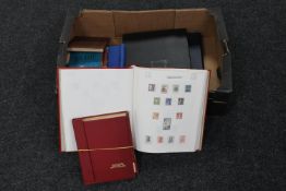 A box of stamp albums : antique and later world and British stamps