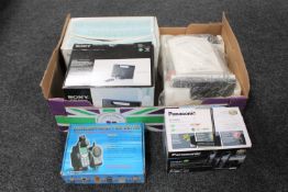 A box of Sony ipod dock, Photo printer,