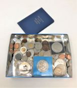 A tin of British pre-decimal coins, crowns,